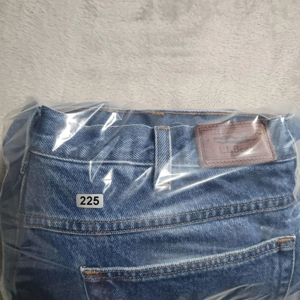 L.L.Bean Relaxed Fit Flannel Lined Jeans Mens 38x30 Blue Med Wash Denim Cotton